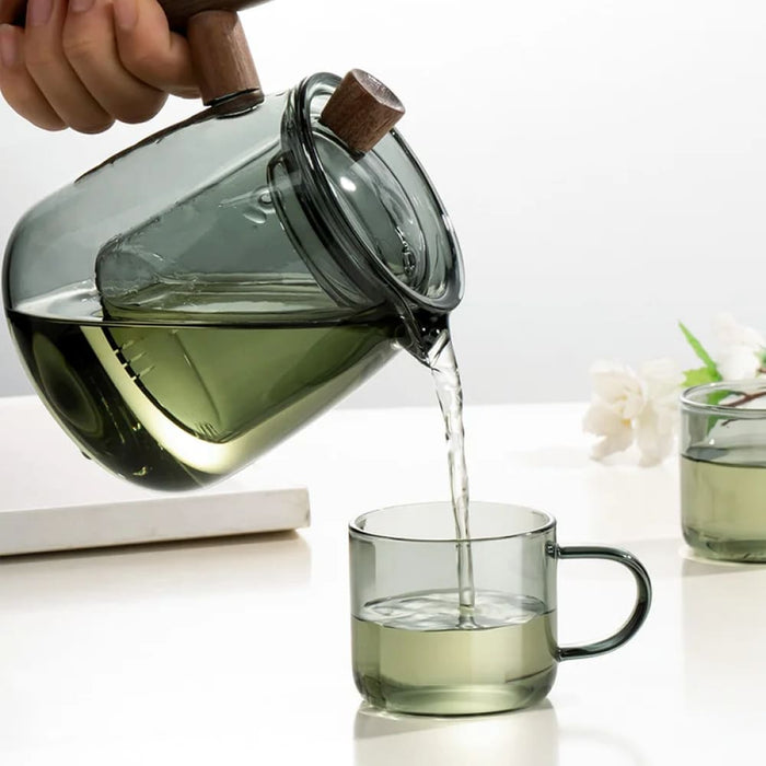 Thick Glass Teacup Set for Drinks
