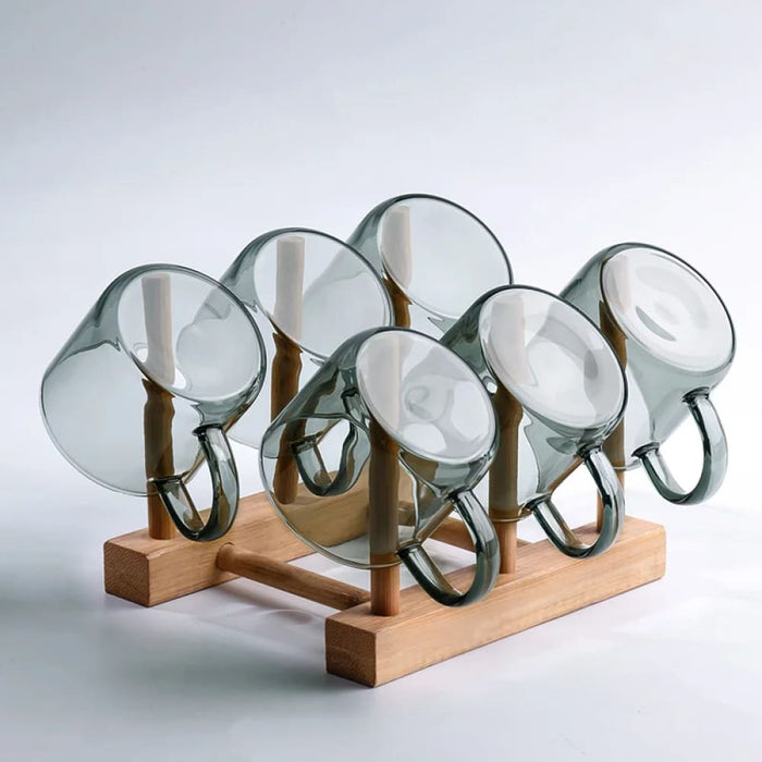 Thick Glass Teacup Set for Drinks