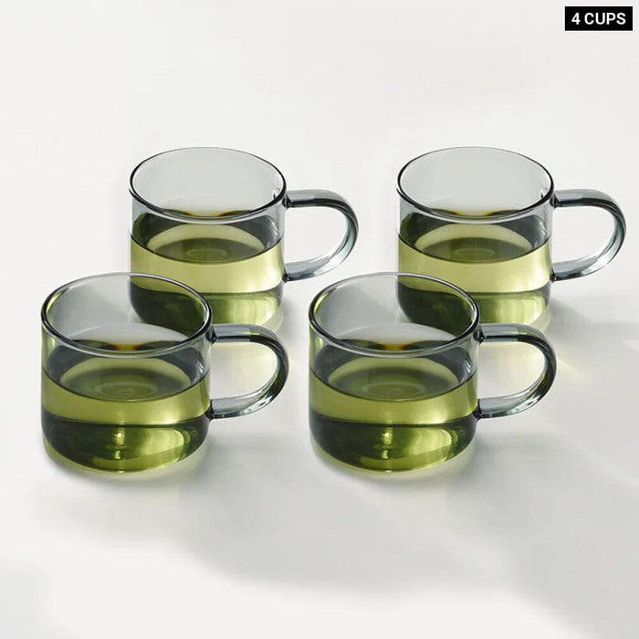 Thick Glass Teacup Set for Drinks