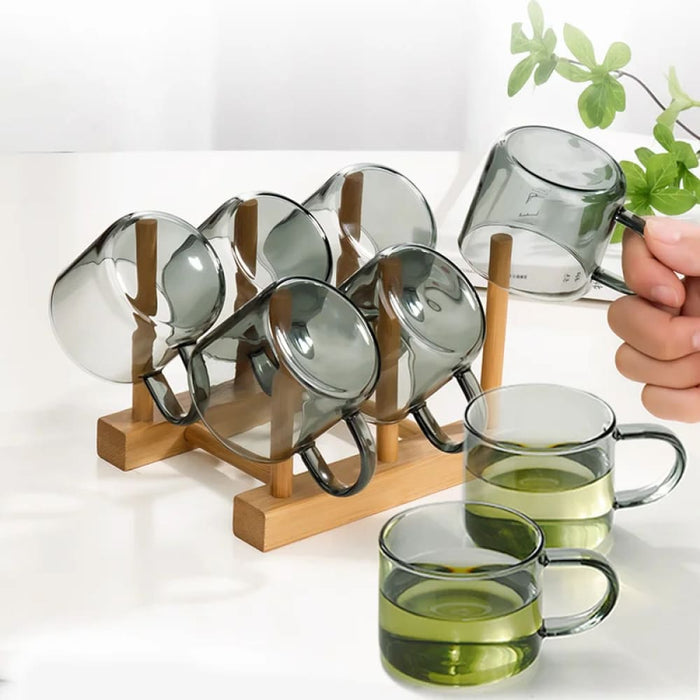 Thick Glass Teacup Set for Drinks