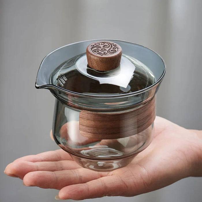 Thick Glass Tureen Teapot Set for Puer Oolong Tea