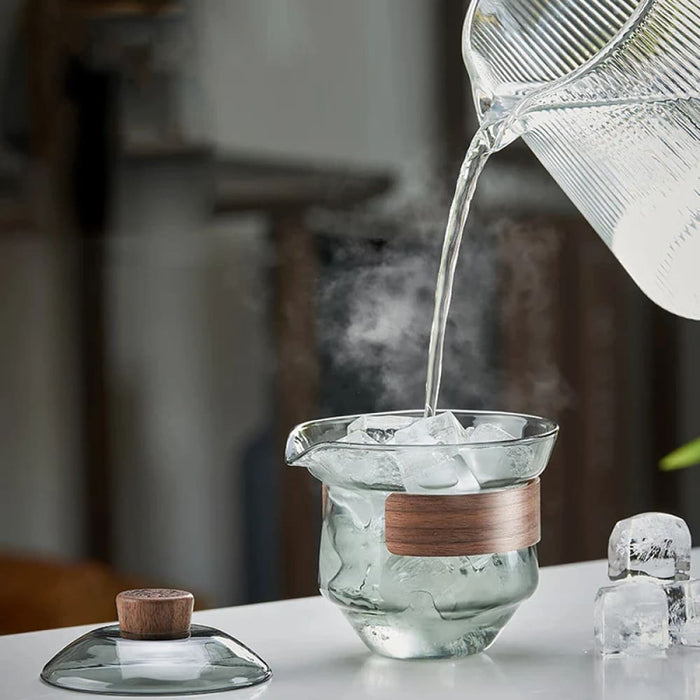 Thick Glass Tureen Teapot Set for Puer Oolong Tea