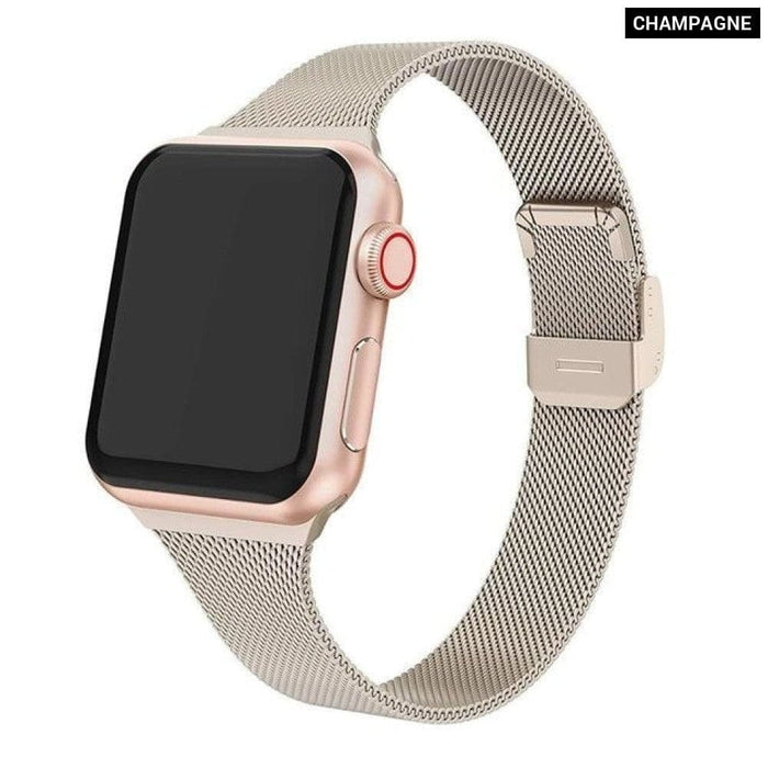 Thin Steel Milanese Loop Strap for Apple Watch