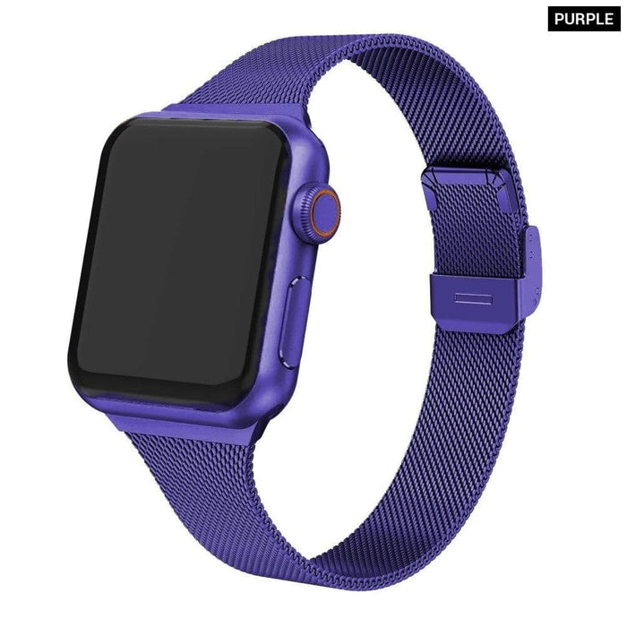 Thin Steel Milanese Loop Strap for Apple Watch