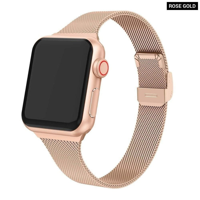 Thin Steel Milanese Loop Strap for Apple Watch