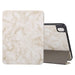 Three Fold Marble Texture Protective Tablet Case With Pen