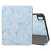 Three Fold Marble Texture Protective Tablet Case With Pen