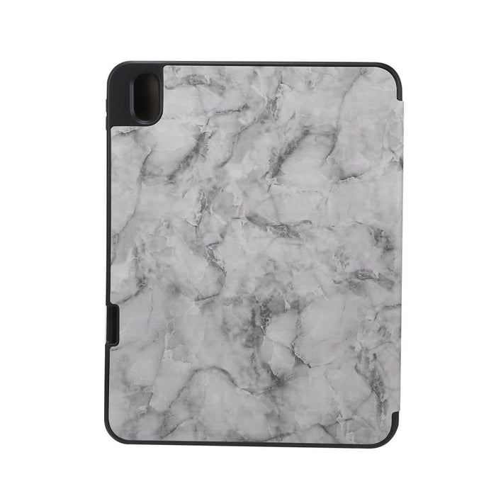 Three Fold Marble Texture Protective Tablet Case With Pen