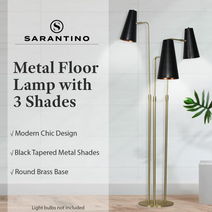 Three Metal Shade Floor Lamp