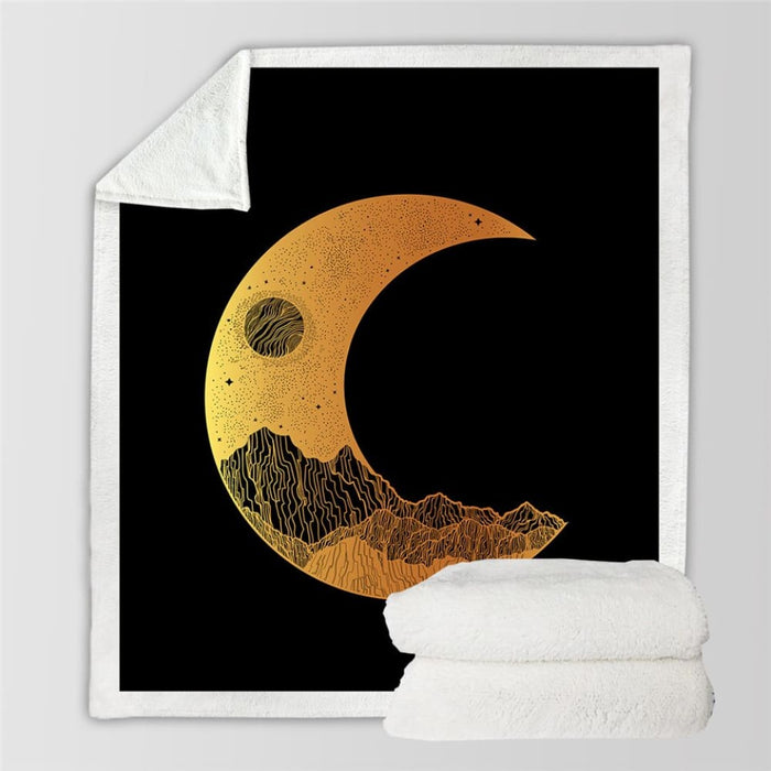 Sun God Throw Blanket Moon Gothic Sherpa Astrology Soft