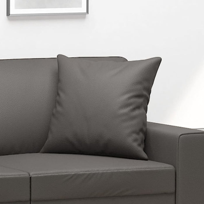Throw Pillows 2 Pcs Grey 40x40 Cm Faux Leather Takanx