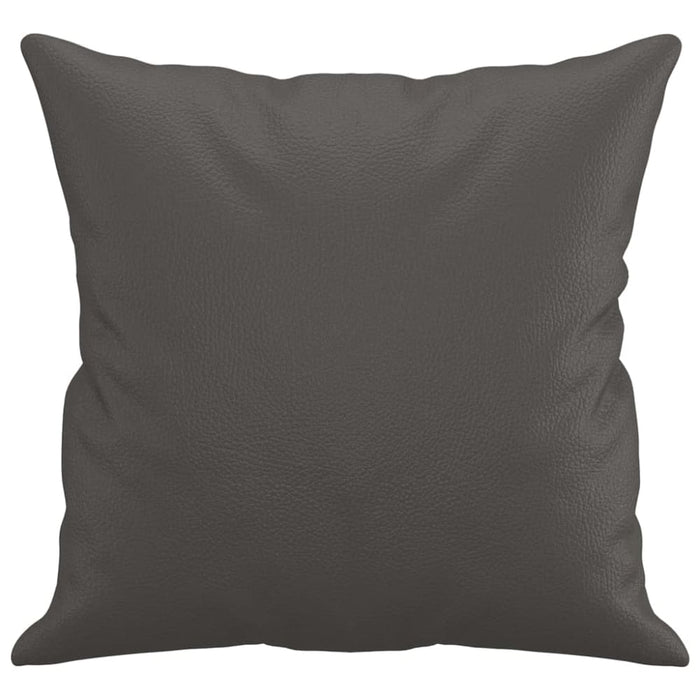 Throw Pillows 2 Pcs Grey 40x40 Cm Faux Leather Takanx