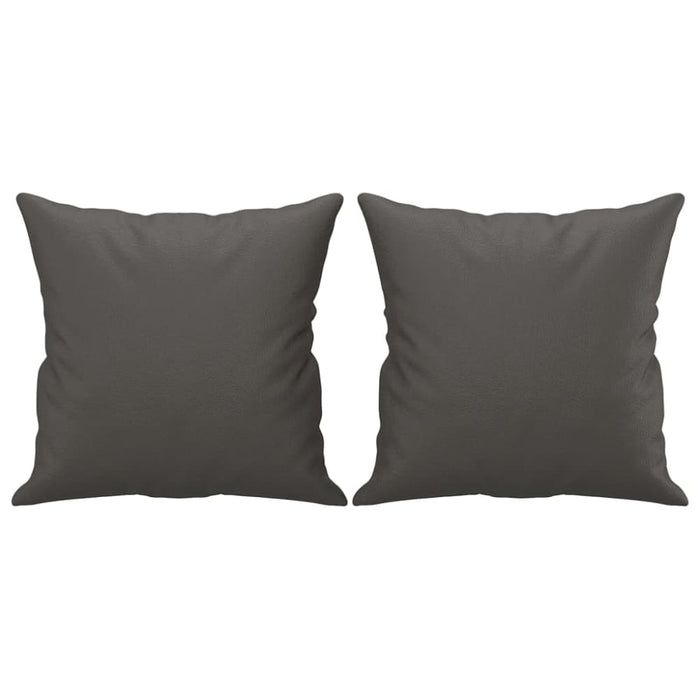 Throw Pillows 2 Pcs Grey 40x40 Cm Faux Leather Takanx