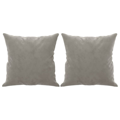 Throw Pillows 2 Pcs Light Grey 40x40 Cm Velvet Takanp