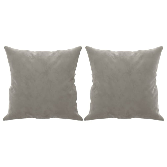Throw Pillows 2 Pcs Light Grey 40x40 Cm Velvet Takanp
