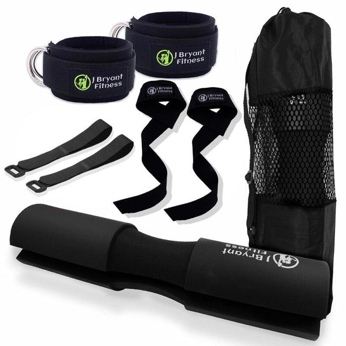 Hip Thrust Barbell Pad Set with Ankle Strap and Weight