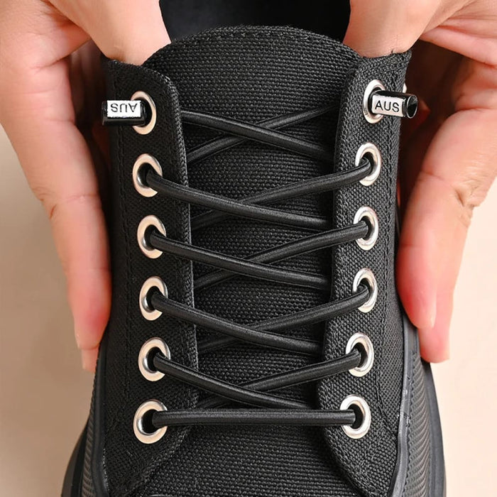 No Tie Laces for Sneakers with Cylinderical Buckle