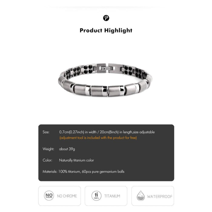 Titanium 99.999% Germanium Beads Bracelet Balance Body