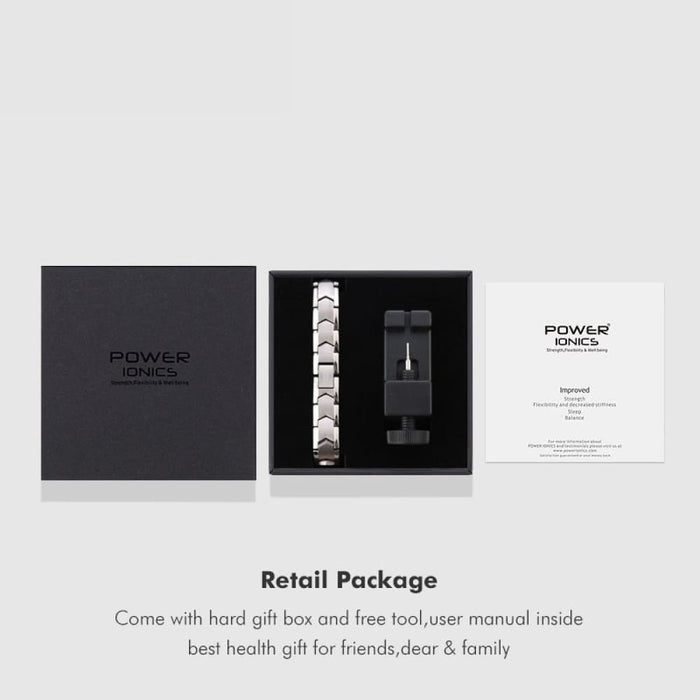 Titanium 99.999% Germanium Therapy Charm Bracelet for Mens