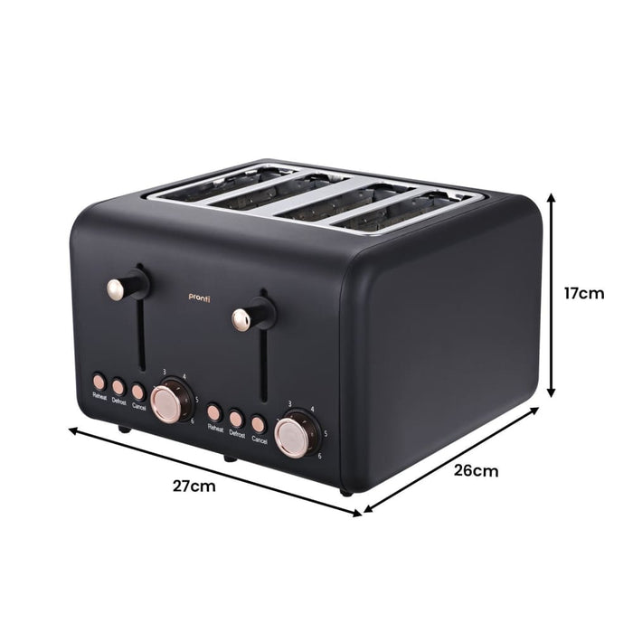 Toaster Kettle & Coffee Machine Breakfast Set - Black