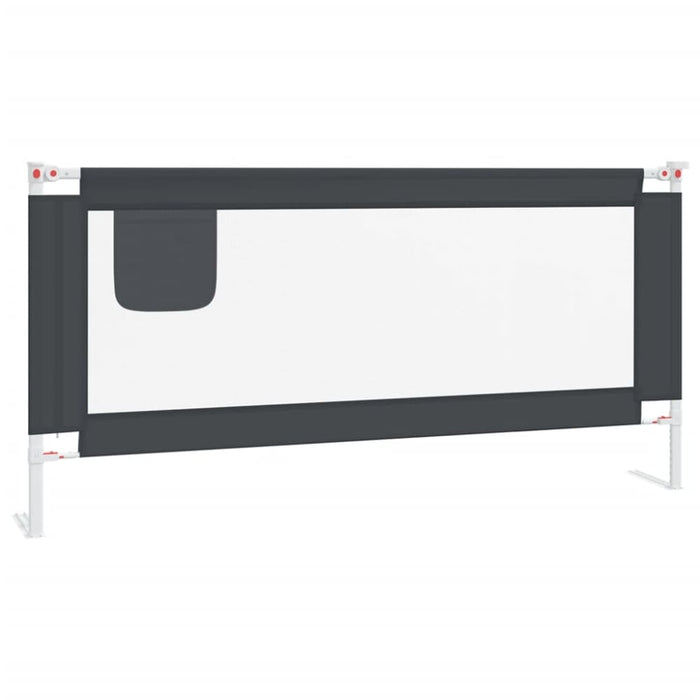 Toddler Safety Bed Rail Dark Grey 190x25 Cm Fabric Obxtx