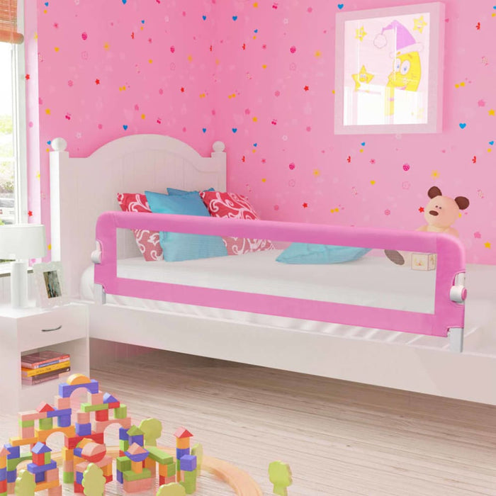 Toddler Safety Bed Rail Pink 180x42 Cm Polyester Oboio