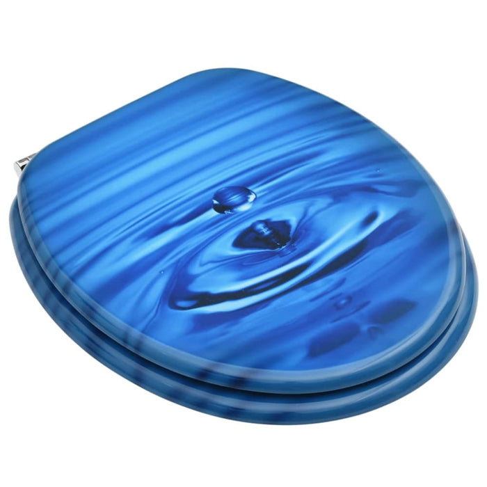 Wc Toilet Seat With Lid Mdf Blue Water Drop Design Oalkbl