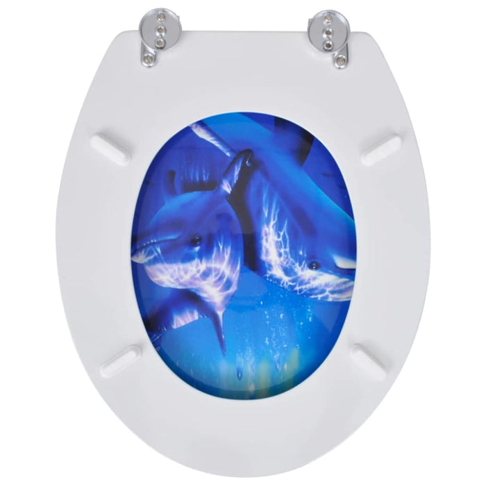 Wc Toilet Seat Mdf Lid Dolphins Oabnbl