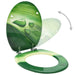 Wc Toilet Seat with Lid Mdf Green Water Drop Design Oalkbn