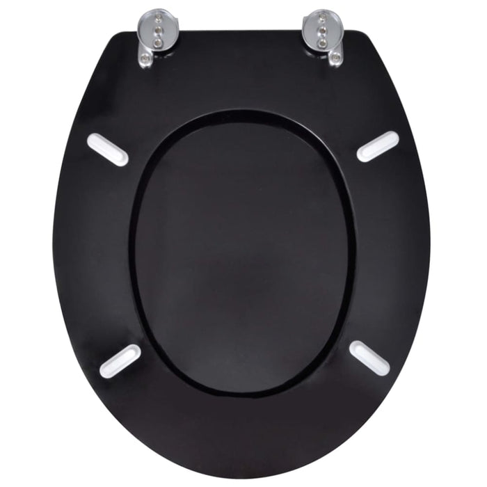Wc Toilet Seat Mdf Lid Simple Design Black Oabnbx