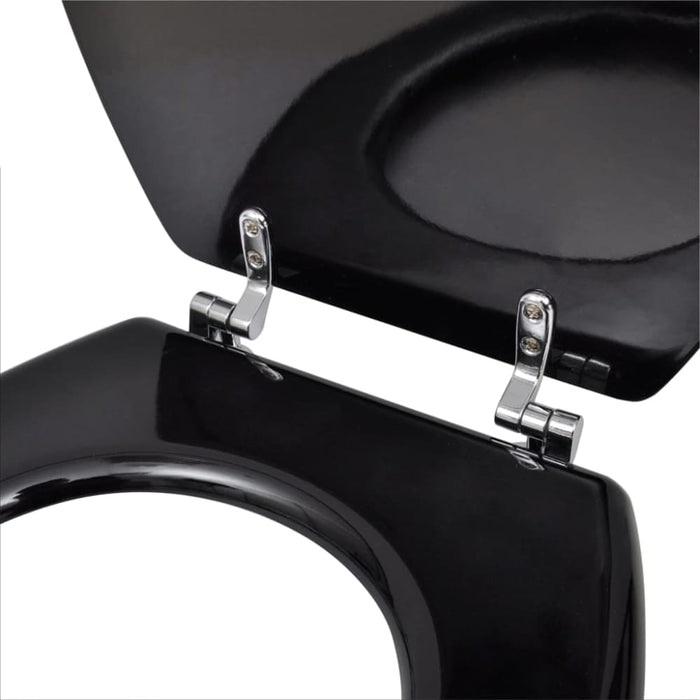 Wc Toilet Seat Mdf Lid Simple Design Black Oabnbx