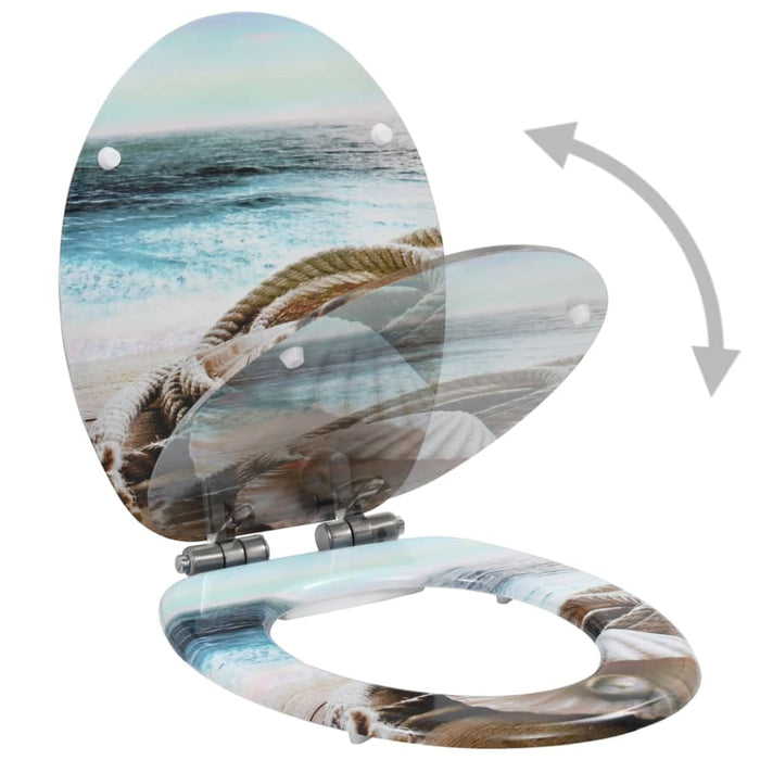 Wc Toilet Seat With Soft Close Lid Mdf Muschel Design Oatkxa