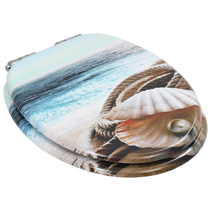 Wc Toilet Seat With Soft Close Lid Mdf Muschel Design Oatkxa