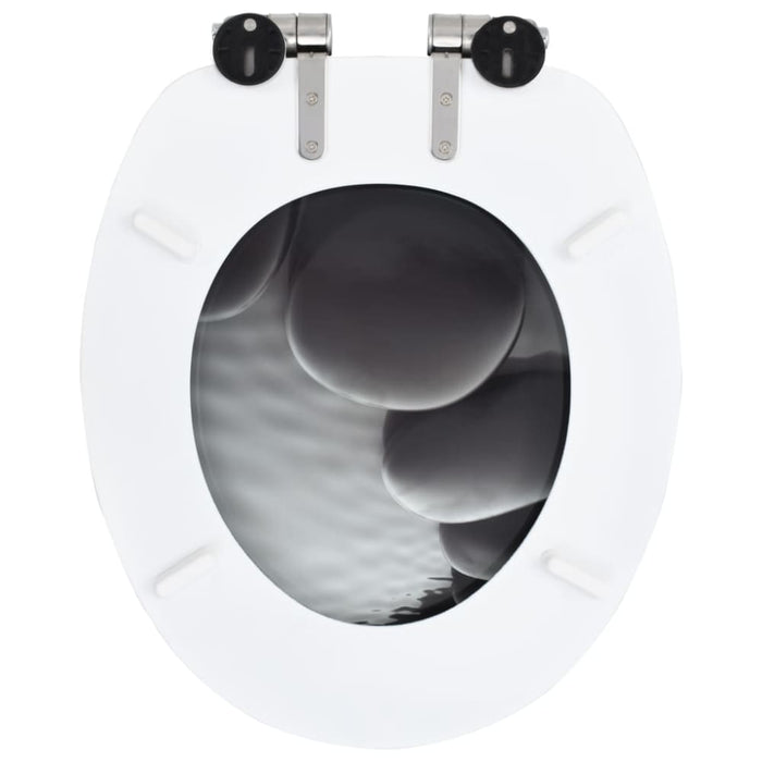 Wc Toilet Seat with Soft Close Lid Mdf Stones Design Oatkxn