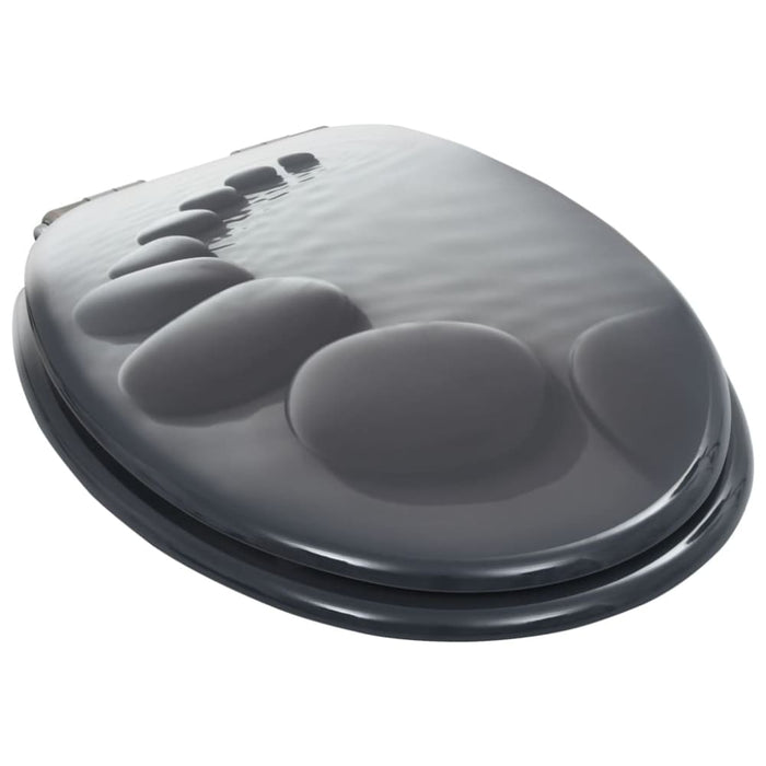Wc Toilet Seat with Soft Close Lid Mdf Stones Design Oatkxn