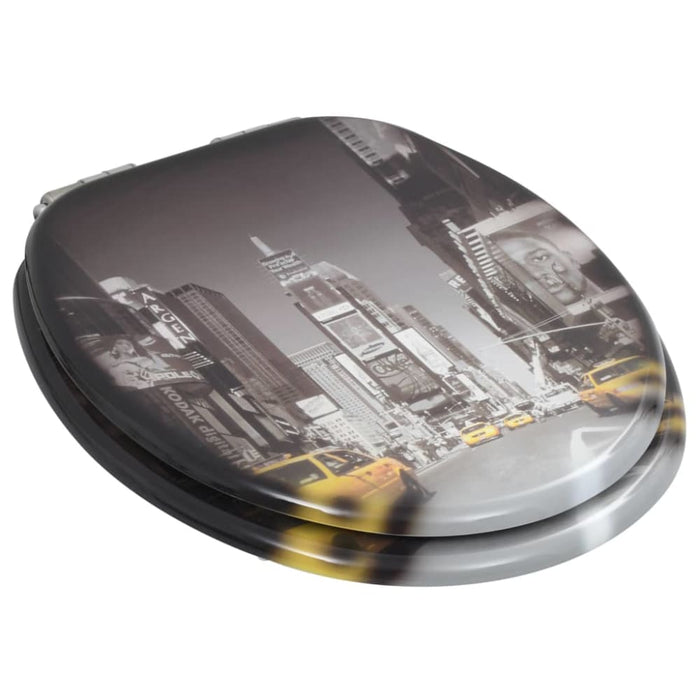 Wc Toilet Seat with Soft Close Lid Mdf New York Design