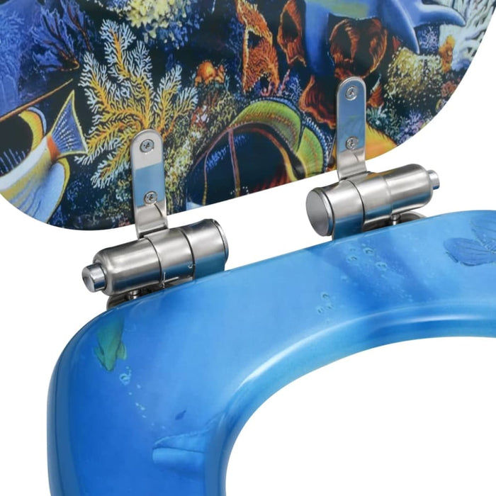 Wc Toilet Seats 2 Pcs With Soft Close Lids Mdf Dolphins