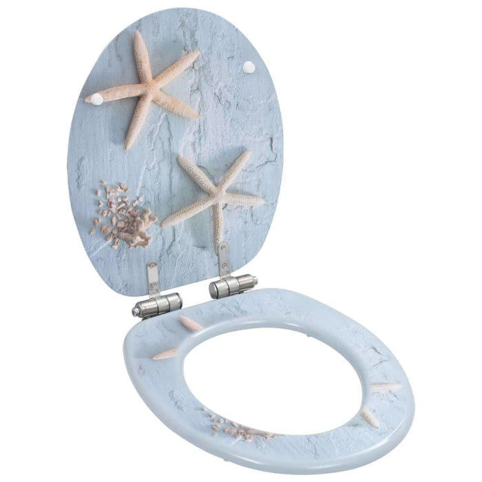 Wc Toilet Seats 2 Pcs With Soft Close Lids Mdf Starfish