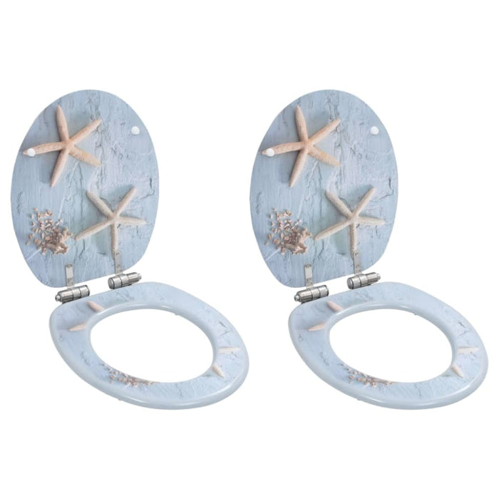 Wc Toilet Seats 2 Pcs With Soft Close Lids Mdf Starfish