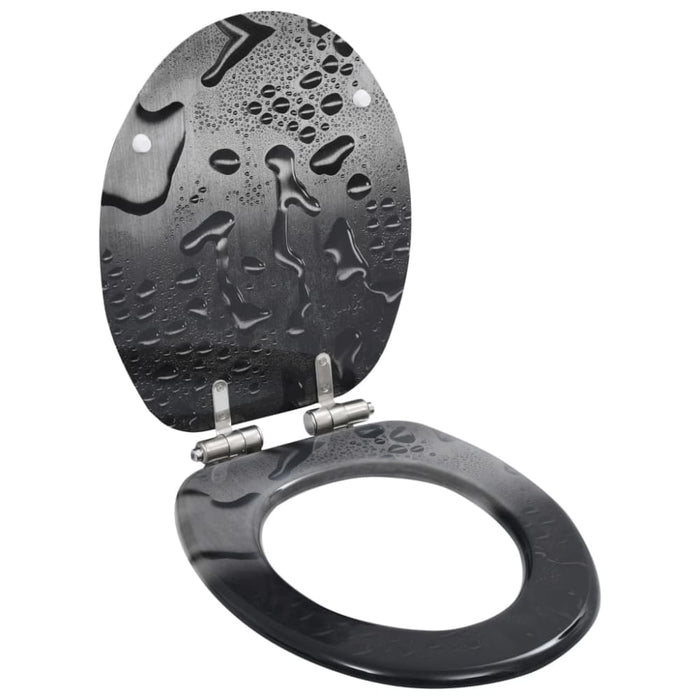 Wc Toilet Seats 2 Pcs with Soft Close Lids Mdf Water Drop