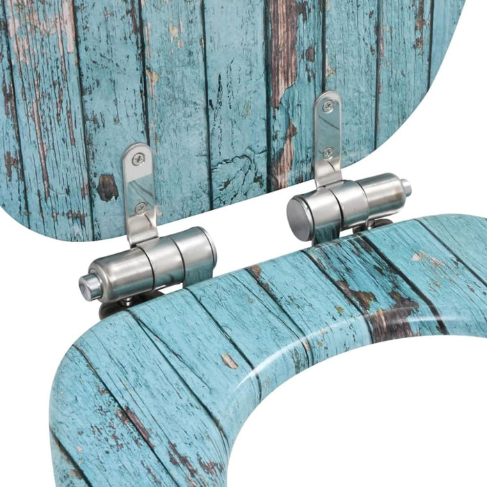 Wc Toilet Seats 2 Pcs With Soft Close Lids Mdf Old Wood