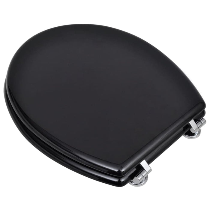 Toilet Seats with Lids 2 Pcs Mdf Black Xipkbn