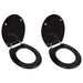 Toilet Seats with Lids 2 Pcs Mdf Black Xipkbn
