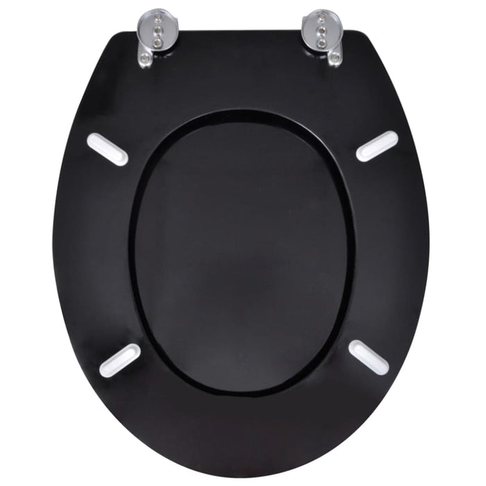 Toilet Seats with Lids 2 Pcs Mdf Black Xipkbn