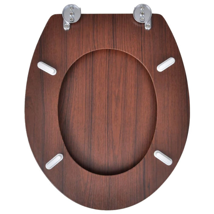 Toilet Seats With Lids 2 Pcs Mdf Brown Xipkbk