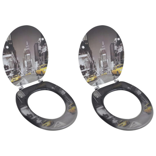 Toilet Seats with Lids 2 Pcs Mdf New York Xipkop