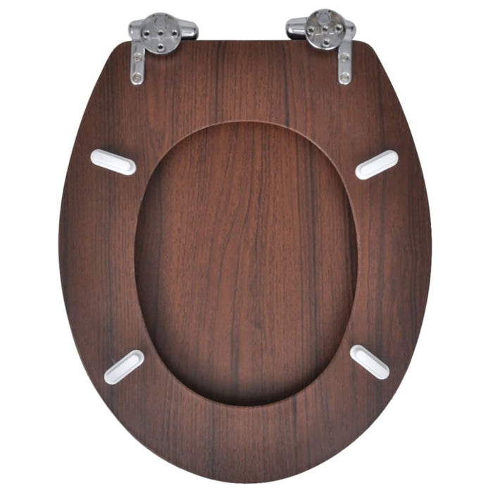 Toilet Seats with Soft Close Lids 2 Pcs Mdf Brown Xipkbl