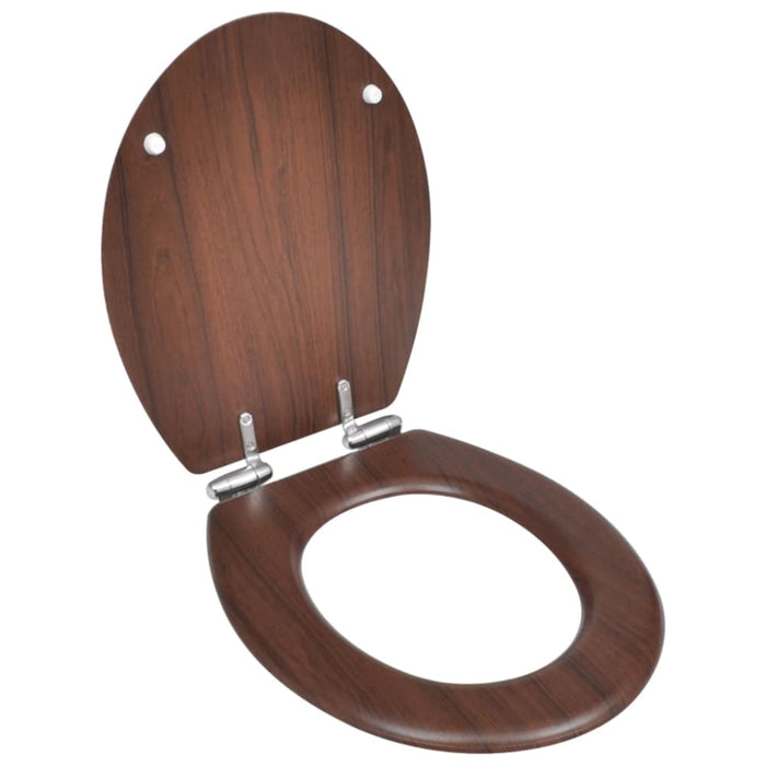 Toilet Seats with Soft Close Lids 2 Pcs Mdf Brown Xipkbl