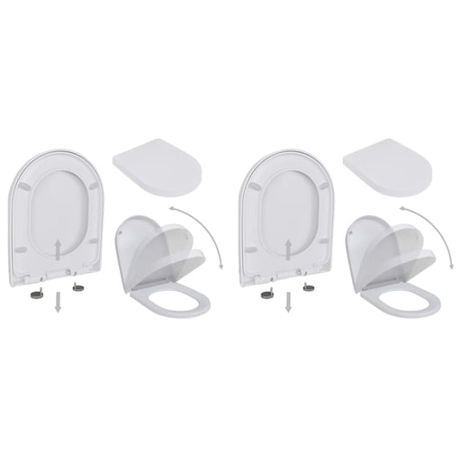 Toilet Seats With Soft Close Lids 2 Pcs Plastic White Xipktb