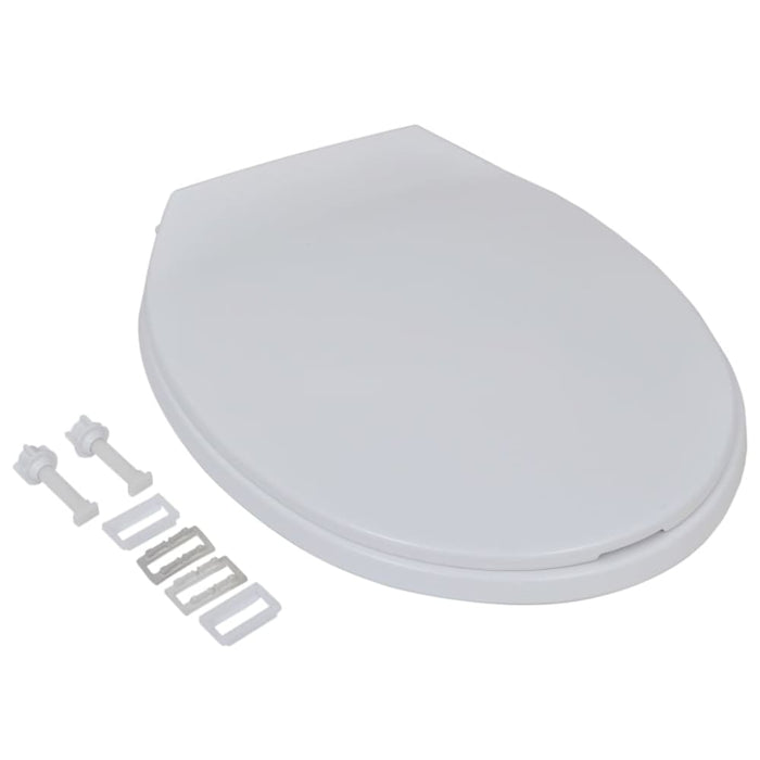 Toilet Seats with Soft Close Lids 2 Pcs Plastic White Xipkxi